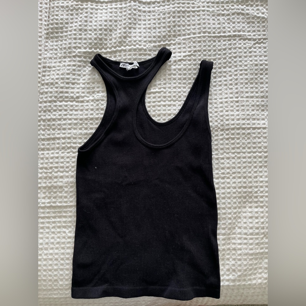 Zara Black Asymmetrical Full Length Top